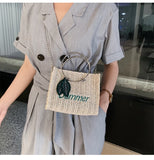 Straw Bags for Women Summer Leaf Decoration Rattan Beach Handbag