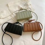 Square Zipper Handle Bags Phone Purse PU Leather Shoulder Pocket
