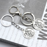 St. Christopher Jesus Cross Keychains Holder Pendant Key Chains Keyrings