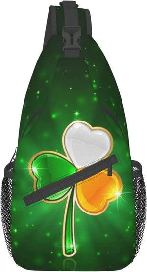 St. Patrick's Shamrocks Crossbody Sling Backpack