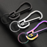 Personalized Stainless Steel Keychain for Men Car Buckle Key Chain Ring Holder