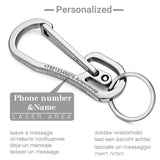 Personalized Stainless Steel Keychain for Men Car Buckle Key Chain Ring Holder