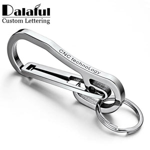 Personalized Stainless Steel Keychain for Men Car Buckle Key Chain Ring Holder