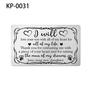 Family Stainless Steel Wallet Card Postcard - Christmas Gift