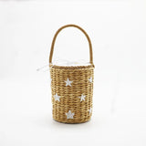 Star Drum Straw Bag Handbags Shoulder Bag Women Messenger Bags