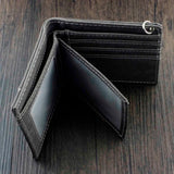Star Men Boys Casual Wallet with Zipper Anti-Thief Chain