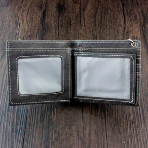 Star Men Boys Casual Wallet with Zipper Anti-Thief Chain