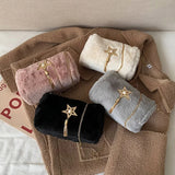 Fluffy Star Pendant Shoulder Bag Warm Crossbody Lady Handbag