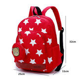 Star Print Kindergarten School Bags Lightweight Nylon Backpack for 1-3 Years Old