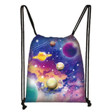 Galaxy Print Backpack Women Travel Bag Girls Canvas Softback Drawstring Bag