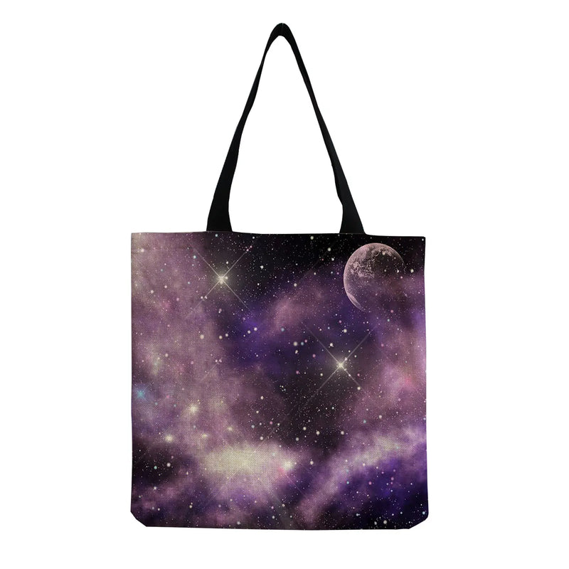 Starry Print Women's Shoulder Bag Foldable Tote Bag
