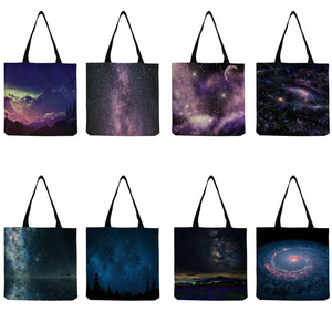 Starry Print Women's Shoulder Bag Foldable Tote Bag