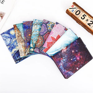 Starry Sky Passport Cover Document Case Bag Pu Leather Travel Wallet