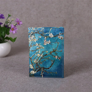 Starry Sky Passport Cover Document Case Bag Pu Leather Travel Wallet