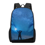 Starry Sky Night View Landscape School Bag 3D Print Backpack Kids Kindergarten