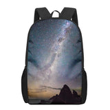 Starry Sky Night View Landscape School Bag 3D Print Backpack Kids Kindergarten