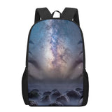 Starry Sky Night View Landscape School Bag 3D Print Backpack Kids Kindergarten
