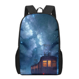 Starry Sky Night View Landscape School Bag 3D Print Backpack Kids Kindergarten