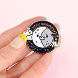 Spooky Halloween Moon Enamel Pin - Kawaii, Night, Starry, Scary