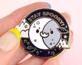 Spooky Halloween Moon Enamel Pin - Kawaii, Night, Starry, Scary