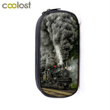 Steam Locomotive Train Print Pencil Bag for Kids
