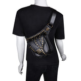 Steam Punk Leather Waist Bag Serpentine Crossbody Bag