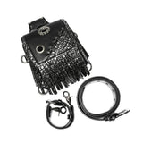 Steam Punk Men's Waist Bag PU Leather Tactical Bag Women's Tassel Fanny Pack