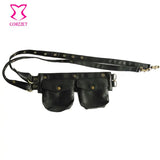 Steampunk Faux Leather Waist Belt Bag Gothic Corset Accessory