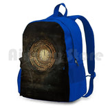 Distressed Golden Clock Outdoor Hiking Backpack