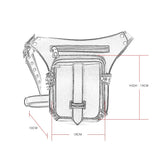 Steampunk Retro Waist Bag PU Biker Shoulder Gothic Messenger Bag