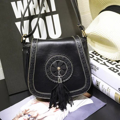 Steampunk Retro British Leather Crossbody Bag Rivet Rock Party Handbag