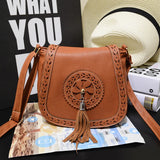 Steampunk Retro British Leather Crossbody Bag Rivet Rock Party Handbag