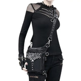 Steampunk Retro Motorcycle Bag Pu Leisure Waist Bag Outdoor Cy...