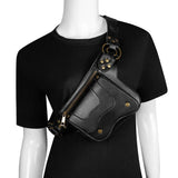 Steampunk Motorcycle Men's Chest Bag Outdoor Leisure Mobile Phone Pocket Waist B