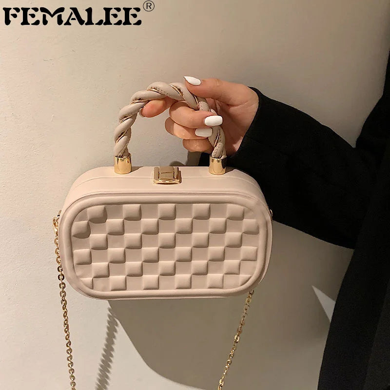 Women Small Crossbody Bag Chocolate Plaid Handbags Clutch Evening Party Bag