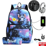 Stitch Backpack Cosplay Cartoon Travel Shoulder Bags Teens School Bags