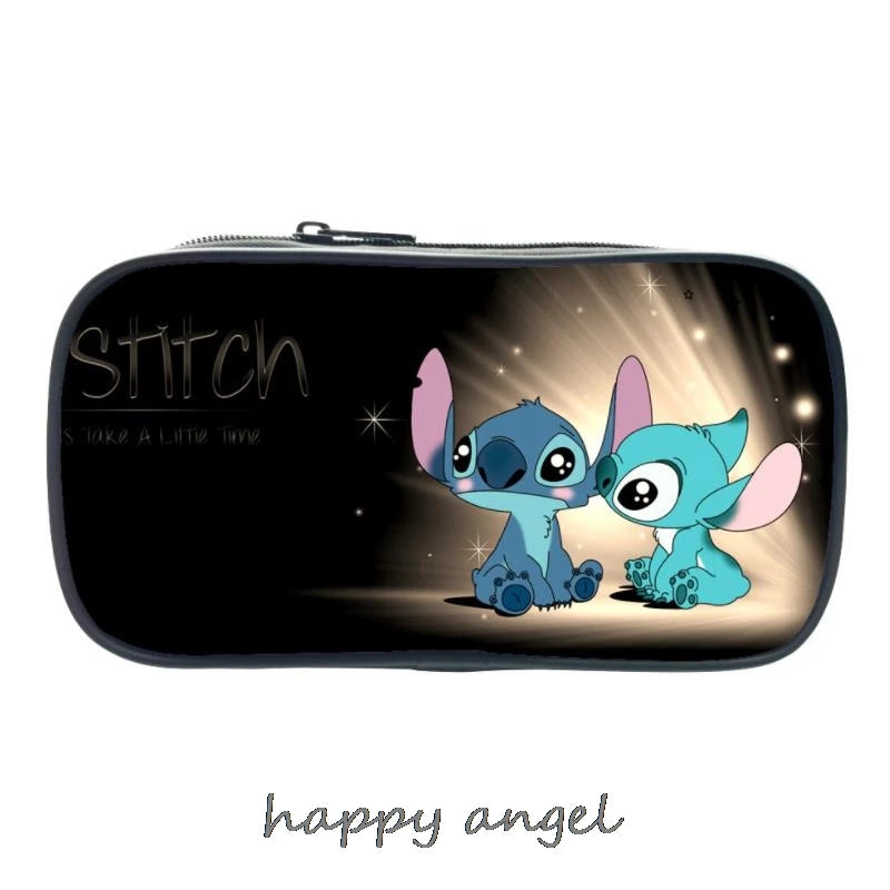 Stitch Print Cosmetic Case Pencil Bag Makeup Bags Girls School Pencil Box