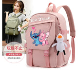 Stitch Student Backpack College Book School Bag Lady Backpacks Mesh Nylon