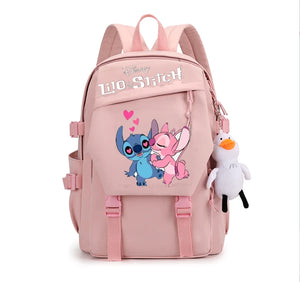 Stitch Student Backpack College Book School Bag Lady Backpacks Mesh Nylon