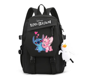 Stitch Student Backpack College Book School Bag Lady Backpacks Mesh Nylon