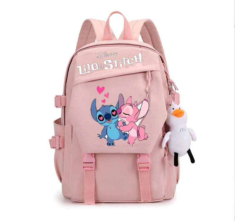 Stitch Student Backpack College Book School Bag Lady Backpacks Mesh Nylon