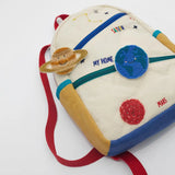 Canvas Backpack with Star Ball Embroidery