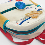 Canvas Backpack with Star Ball Embroidery