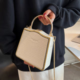 Stone Box Bags Metal Short Handle Women Handbag Shoulder