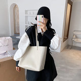Stone Grain PU Leather Handbags Large Capacity Shoulder Bags for Ladies