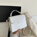 Stone Patent Crossbody Bag Small Handbag PU Leather Hand Ba