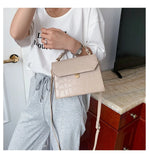 Stone Patent Crossbody Bag Small Handbag PU Leather Hand Ba
