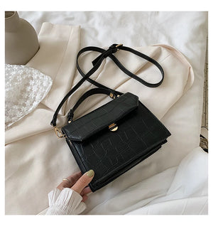 Stone Patent Crossbody Bag Small Handbag PU Leather Hand Ba