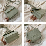 Stone Patent Crossbody Bag Women Small Handbag PU Leather Hand Bag