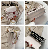 Stone Pattern Shoulder Bag Chain Messenger Bag Lady Square Bag